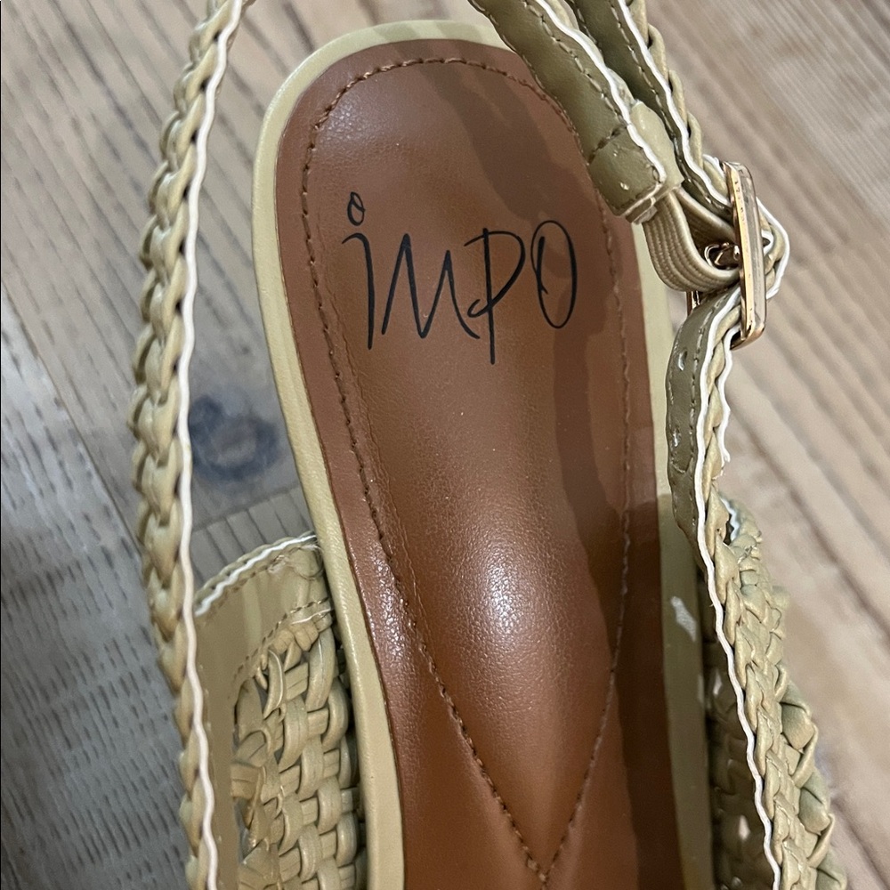 IMPO Women's Green Woven Slingback Flats - Picture 2 of 9